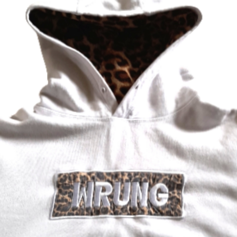 WRUNG Hoodie Womens size XL kangaroo pocket white